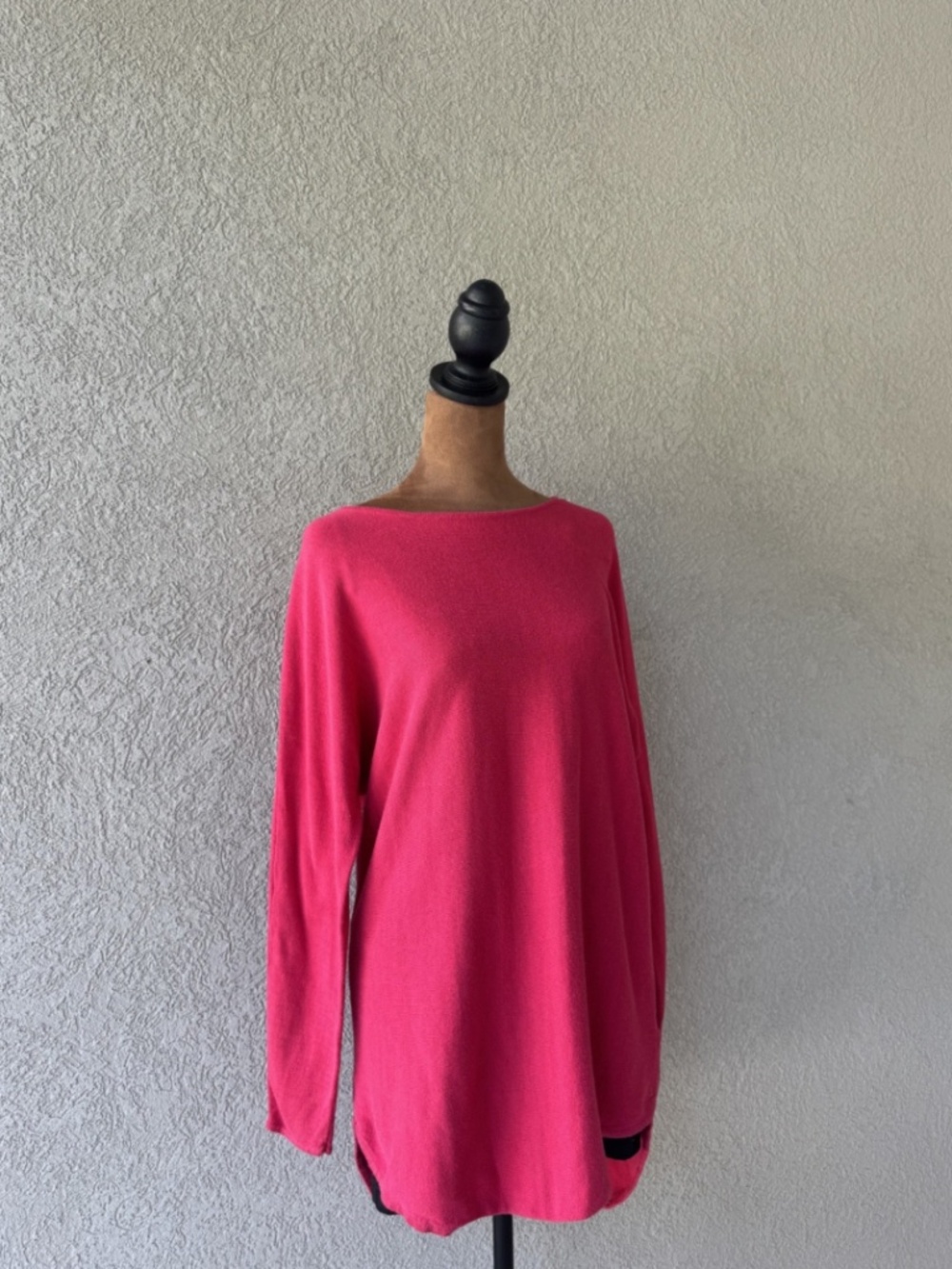 Michael Kors Pink Knit Tunic Boat Neck Top Size Medium